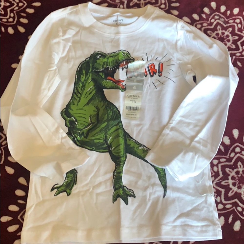 Back to school: NWT Carter’s Dino shirt. Size 6